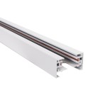 GloboStar® 2L-EUROTRACK 60902 Μονοφασική Ράγα 2 Καλωδίων για Σποτ Ράγας LED AC 220-240V IP20 Μ100 x Π3.4 x Υ2cm - EUROTRACK® System 1L+1N - Αλουμίνιο - Λευκό - 1 Μέτρο - 5 Χρόνια Εγγύηση