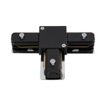 GloboStar® 2L-EUROTRACK 60907 Αντάπτορας Τ(Ταφ) - Μονοφασικός 2 Καλωδίων για όλες τις Ράγες EUROTRACK AC 220-240V IP20 Μ10.7 x Π7 x Υ1.5cm - EUROTRACK® System 1L+1N - Θερμοπλαστικό - Μαύρο - 5 Χρόνια Εγγύηση