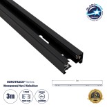 GloboStar® 2L-EUROTRACK 60984-3M Μονοφασική Ράγα 2 Καλωδίων για Σποτ Ράγας LED AC 220-240V IP20 Μ300 x Π3.4 x Υ2cm - EUROTRACK® System 1L+1N - Αλουμίνιο - Μαύρο - 3 Μέτρα - 5 Χρόνια Εγγύηση
