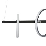 GLOBOSTAR® CIRCOLARE 61319 Μοντέρνο Κρεμαστό Φωτιστικό Οροφής LED 75W 7500lm 360° AC 220-240V IP20 Ρυθμιζόμενο Λευκό CCT με Χειριστήριο από 2700K έως 6000K Dimmable - Lumileds SMD Chip - Μαύρο Ματ - Μ120 x Π25 x Υ25cm - 3 Χρόνια Εγγύηση