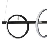 GLOBOSTAR® CIRCOLARE 61319 Μοντέρνο Κρεμαστό Φωτιστικό Οροφής LED 75W 7500lm 360° AC 220-240V IP20 Ρυθμιζόμενο Λευκό CCT με Χειριστήριο από 2700K έως 6000K Dimmable - Lumileds SMD Chip - Μαύρο Ματ - Μ120 x Π25 x Υ25cm - 3 Χρόνια Εγγύηση