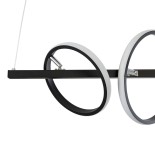 GLOBOSTAR® CIRCOLARE 61319 Μοντέρνο Κρεμαστό Φωτιστικό Οροφής LED 75W 7500lm 360° AC 220-240V IP20 Ρυθμιζόμενο Λευκό CCT με Χειριστήριο από 2700K έως 6000K Dimmable - Lumileds SMD Chip - Μαύρο Ματ - Μ120 x Π25 x Υ25cm - 3 Χρόνια Εγγύηση
