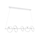 GloboStar® CIRCOLARE 61320 Κρεμαστό Φωτιστικό Οροφής Design LED CCT 75W 8400lm 360° AC 220-240V - Εναλλαγή Φωτισμού μέσω Τηλεχειριστηρίου All In One Ψυχρό 6000k+Φυσικό 4500k+Θερμό 2700k Dimmable Μ120 x Π25 x Υ25cm - Λευκό - 3 Χρόνια Εγγύηση