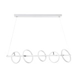 GloboStar® CIRCOLARE 61320 Κρεμαστό Φωτιστικό Οροφής Design LED CCT 75W 8400lm 360° AC 220-240V - Εναλλαγή Φωτισμού μέσω Τηλεχειριστηρίου All In One Ψυχρό 6000k+Φυσικό 4500k+Θερμό 2700k Dimmable Μ120 x Π25 x Υ25cm - Λευκό - 3 Χρόνια Εγγύηση