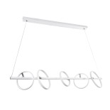 GloboStar® CIRCOLARE 61320 Κρεμαστό Φωτιστικό Οροφής Design LED CCT 75W 8400lm 360° AC 220-240V - Εναλλαγή Φωτισμού μέσω Τηλεχειριστηρίου All In One Ψυχρό 6000k+Φυσικό 4500k+Θερμό 2700k Dimmable Μ120 x Π25 x Υ25cm - Λευκό - 3 Χρόνια Εγγύηση