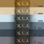 GLOBOSTAR® CIRCOLARE 61322 Μοντέρνο Κρεμαστό Φωτιστικό Οροφής LED 75W 8400lm 360° AC 220-240V IP20 Ρυθμιζόμενο Λευκό CCT με Χειριστήριο από 2700K έως 6000K Dimmable - Lumileds SMD Chip - Χρυσό - Μ120 x Π25 x Υ25cm - 3 Χρόνια Εγγύηση