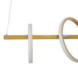 GLOBOSTAR® CIRCOLARE 61322 Μοντέρνο Κρεμαστό Φωτιστικό Οροφής LED 75W 8400lm 360° AC 220-240V IP20 Ρυθμιζόμενο Λευκό CCT με Χειριστήριο από 2700K έως 6000K Dimmable - Lumileds SMD Chip - Χρυσό - Μ120 x Π25 x Υ25cm - 3 Χρόνια Εγγύηση