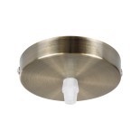 GloboStar® DIY 77505 Επιτοίχια Στρογγυλή Ροζέτα - Βάση Φωτιστικού - Φ10 x Υ2cm - Αντικέ Μπρονζέ - Μεταλλικό - 5 Χρόνια Εγγύηση