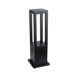 GLOBOSTAR® HONEYBEE 90541 Φωτιστικό Κολωνάκι Κήπου LED 15W 1500lm 120° AC 220-240V Αδιάβροχο IP65 Θερμό Λευκό 2700K - Γκρι Ανθρακί - Μ20 x Π20 x Υ60cm - 3 Χρόνια Εγγύηση