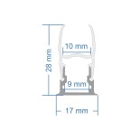 GloboStar® GLASSBOARD-PROFILE 70812-3M Προφίλ Αλουμινίου - Βάση & Ψύκτρα Ταινίας LED με Λευκό Γαλακτερό Κάλυμμα - Χρήση για Μοριακό Φωτισμό Γυαλιού Πάχους 10mm - Πατητό Κάλυμμα - Ασημί - 3 Μέτρα - Πακέτο 5 Τεμαχίων - Μ300 x Π1.7 x Υ3cm