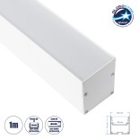 GloboStar® SURFACEPENDANT-PROFILE 70827-1M Προφίλ Αλουμινίου - Βάση & Ψύκτρα Ταινίας LED με Λευκό Γαλακτερό Κάλυμμα - Επιφανειακή & Κρεμαστή Χρήση - Πατητό Κάλυμμα - Λευκό - 1 Μέτρο - Μ100 x Π5 x Υ7cm