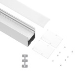 GloboStar® SURFACEPENDANT-PROFILE 70827-1M Προφίλ Αλουμινίου - Βάση & Ψύκτρα Ταινίας LED με Λευκό Γαλακτερό Κάλυμμα - Επιφανειακή & Κρεμαστή Χρήση - Πατητό Κάλυμμα - Λευκό - 1 Μέτρο - Μ100 x Π5 x Υ7cm
