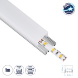 GloboStar® SURFACEPENDANT-PROFILE 70847-1M Προφίλ Αλουμινίου - Βάση & Ψύκτρα Ταινίας LED με Λευκό Γαλακτερό Κάλυμμα - Επιφανειακή & Κρεμαστή Χρήση - Πατητό Κάλυμμα - Ασημί - 1 Μέτρο - Μ100 x Π2.6 x Υ2.3cm