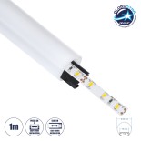 GLOBOSTAR® ALP-ROUND TUBIT 70854-1M Επιφανειακό & Κρεμαστό Προφίλ Αλουμινίου με Λευκό Γαλακτερό Πατητό Κάλυμμα για Ταινίες LED IP20 - Μαύρο & Λευκό - Μ100 x Π3 x Υ3cm