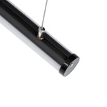 GLOBOSTAR® ALP-ROUND TUBIT 70854-1M Επιφανειακό & Κρεμαστό Προφίλ Αλουμινίου με Λευκό Γαλακτερό Πατητό Κάλυμμα για Ταινίες LED IP20 - Μαύρο & Λευκό - Μ100 x Π3 x Υ3cm