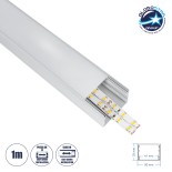 GloboStar® UNDERGROUND-PROFILE 70860-1M Προφίλ Αλουμινίου - Βάση & Ψύκτρα Ταινίας LED με Λευκό Γαλακτερό Κάλυμμα - Ενδοδαπέδια Χωνευτή Χρήση σε Δρόμους - Πατητό Κάλυμμα Υψηλής Αντοχής & Ανθεκτικότητας σε Βάρος - Ασημί - 1 Μέτρο - Μ100 x Π5 x Υ3.5cm