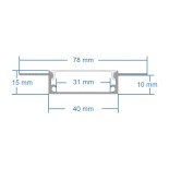 GloboStar® PLASTERBOARD-PROFILE 70861-3M Προφίλ Αλουμινίου - Βάση & Ψύκτρα Ταινίας LED με Λευκό Γαλακτερό Κάλυμμα - Χωνευτή Χρήση σε Γυψοσανίδα - Trimless - Πατητό Κάλυμμα - Ασημί - 3 Μέτρα - Πακέτο 5 Τεμαχίων - Μ300 x Π7.8 x Υ1.4cm