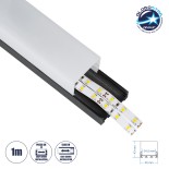 GloboStar® SURFACEPENDANT-PROFILE 70866-1M Προφίλ Αλουμινίου - Βάση & Ψύκτρα Ταινίας LED με Λευκό Γαλακτερό Κάλυμμα - Επιφανειακή & Κρεμαστή Χρήση - Πατητό Κάλυμμα - Μαύρο - 1 Μέτρο - Μ100 x Π4.5 x Υ4.2cm