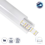 GloboStar® SURFACEPENDANT-PROFILE 70871-1M Προφίλ Αλουμινίου - Βάση & Ψύκτρα Ταινίας LED με Λευκό Γαλακτερό Κάλυμμα - Επιφανειακή & Κρεμαστή Χρήση - Πατητό Κάλυμμα - Λευκό - 1 Μέτρα - Μ100 x Π4.5 x Υ4.2cm