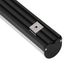 GloboStar® SURFACEPENDANT-PROFILE 70872-1M Προφίλ Αλουμινίου - Βάση & Ψύκτρα Ταινίας LED με Λευκό Γαλακτερό Κάλυμμα - Επιφανειακή & Κρεμαστή Χρήση - Πατητό Κάλυμμα - Μαύρο - 1 Μέτρα - Μ100 x Π4.5 x Υ4.2cm