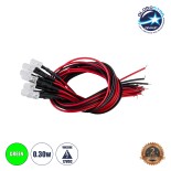 GloboStar® DIODE-LED 73733 Χαμηλής Ισχύος Δίοδος LED 0.3W DC 12V - Φ0.5 x Υ1cm - Πράσινο - Dimmable - Συσκευασία 10 Τεμαχίων - 2 Χρόνια Εγγύηση