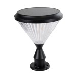 GLOBOSTAR® SHARP 90533 Φωτιστικό Κολωνάκι Κήπου LED 10W 500lm 120° με Ενσωματωμένο Φωτοβολταϊκό Panel 6V 2W & Επαναφορτιζόμενη Μπαταρία Li-ion 3.2V 8000mAh με Αισθητήρα Ημέρας-Νύχτας Αδιάβροχο IP65 Ψυχρό Λευκό 6000K - Γκρι Ανθρακί - Μ26 x Π26 x Υ33cm - 2 