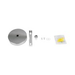 GloboStar® DIY 77502 Επιτοίχια Στρογγυλή Ροζέτα - Βάση Φωτιστικού - Φ10 x Υ2cm - Χρώμιο / Νίκελ - Μεταλλικό - 5 Χρόνια Εγγύηση
