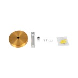 GloboStar® DIY 77503 Επιτοίχια Στρογγυλή Ροζέτα - Βάση Φωτιστικού - Φ10 x Υ2cm - Χρυσό - Μεταλλικό - 5 Χρόνια Εγγύηση