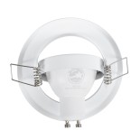 GloboStar® DELTA 77814 Χωνευτό Κινούμενο Στρόγγυλο Σποτ Οροφής για Λάμπα MR16 με Βάση GU5.3 ή GU10 - IP20 - Μεταλλικό - Φ92 x Υ28mm - Λευκό - 5 Χρόνια Εγγύηση