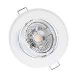 GloboStar® DELTA 77814 Χωνευτό Κινούμενο Στρόγγυλο Σποτ Οροφής για Λάμπα MR16 με Βάση GU5.3 ή GU10 - IP20 - Μεταλλικό - Φ92 x Υ28mm - Λευκό - 5 Χρόνια Εγγύηση
