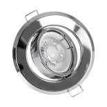 GloboStar® DELTA 77817 Χωνευτό Κινούμενο Στρόγγυλο Σποτ Οροφής για Λάμπα MR16 με Βάση GU5.3 ή GU10 - IP20 - Μεταλλικό - Φ92 x Υ28mm - Χρώμιο Νίκελ - 5 Χρόνια Εγγύηση
