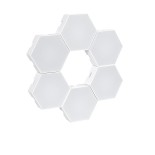 GloboStar® DIGIOCTA 90448 Σετ 6 Ψηφιακων LED RGB Φωτιστικών Κυψελών με Ψηφιακό Controller με WiFi Smart APP & Ασύρματο Χειριστήριο RF 2.4Ghz - LED SMD 5050 9W/Σετ 84PIXEL/Σετ 720lm/Σετ 120° DC 5V με USB 2.0 IP20 Πολύχρωμο RGB - Dimmable - Μ10.5 x Π10.5 x 
