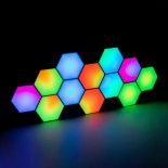 GloboStar® DIGIOCTA 90449 Σετ 12 Ψηφιακων LED RGB Φωτιστικών Κυψελών με Ψηφιακό Controller με WiFi Smart APP & Ασύρματο Χειριστήριο RF 2.4Ghz - LED SMD 5050 18W/Σετ 168PIXEL/Σετ 1440lm/Σετ 120° DC 5V με USB 2.0 IP20 Πολύχρωμο RGB - Dimmable - Μ10.5 x Π10.