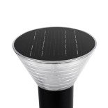 GLOBOSTAR® VEGGIE 90525 Φωτιστικό Κολωνάκι Κήπου LED 10W 500lm 120° με Ενσωματωμένο Φωτοβολταϊκό Panel 6V 2W & Επαναφορτιζόμενη Μπαταρία Li-ion 3.2V 1800mAh με Αισθητήρα Ημέρας-Νύχτας Αδιάβροχο IP65 Ψυχρό Λευκό 6000K - Sanan SMD Chip - Μαύρο- Μ23 x Π23 x 