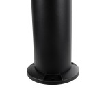 GLOBOSTAR® VEGGIE 90525 Φωτιστικό Κολωνάκι Κήπου LED 10W 500lm 120° με Ενσωματωμένο Φωτοβολταϊκό Panel 6V 2W & Επαναφορτιζόμενη Μπαταρία Li-ion 3.2V 1800mAh με Αισθητήρα Ημέρας-Νύχτας Αδιάβροχο IP65 Ψυχρό Λευκό 6000K - Sanan SMD Chip - Μαύρο- Μ23 x Π23 x 