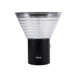 GLOBOSTAR® VEGGIE 90530 Μοντέρνο Φωτιστικό Τοίχου - Απλίκα LED 10W 330lm 120° με Ενσωματωμένο Φωτοβολταϊκό Panel 6V 2W & Επαναφορτιζόμενη Μπαταρία Li-ion 3.2V 1800mAh με Αισθητήρα Ημέρας-Νύχτας Αδιάβροχο IP65 Ψυχρό Λευκό 6000K - Μαύρο- Μ23 x Π30 x Υ25cm -