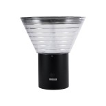 GLOBOSTAR® VEGGIE 90530 Μοντέρνο Φωτιστικό Τοίχου - Απλίκα LED 10W 330lm 120° με Ενσωματωμένο Φωτοβολταϊκό Panel 6V 2W & Επαναφορτιζόμενη Μπαταρία Li-ion 3.2V 1800mAh με Αισθητήρα Ημέρας-Νύχτας Αδιάβροχο IP65 Ψυχρό Λευκό 6000K - Μαύρο- Μ23 x Π30 x Υ25cm -