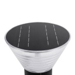 GLOBOSTAR® VEGGIE 90530 Μοντέρνο Φωτιστικό Τοίχου - Απλίκα LED 10W 330lm 120° με Ενσωματωμένο Φωτοβολταϊκό Panel 6V 2W & Επαναφορτιζόμενη Μπαταρία Li-ion 3.2V 1800mAh με Αισθητήρα Ημέρας-Νύχτας Αδιάβροχο IP65 Ψυχρό Λευκό 6000K - Μαύρο- Μ23 x Π30 x Υ25cm -
