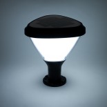 GLOBOSTAR® NATURE 90532 Φωτιστικό Κολωνάκι Κήπου LED 10W 500lm 120° με Ενσωματωμένο Φωτοβολταϊκό Panel 6V 2W & Επαναφορτιζόμενη Μπαταρία Li-ion 3.2V 8000mAh με Αισθητήρα Ημέρας-Νύχτας Αδιάβροχο IP65 Ψυχρό Λευκό 6000K - Γκρι Ανθρακί - Μ26 x Π26 x Υ30cm - 2