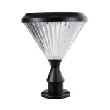 GLOBOSTAR® SHARP 90533 Φωτιστικό Κολωνάκι Κήπου LED 10W 500lm 120° με Ενσωματωμένο Φωτοβολταϊκό Panel 6V 2W & Επαναφορτιζόμενη Μπαταρία Li-ion 3.2V 8000mAh με Αισθητήρα Ημέρας-Νύχτας Αδιάβροχο IP65 Ψυχρό Λευκό 6000K - Γκρι Ανθρακί - Μ26 x Π26 x Υ33cm - 2 