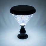 GLOBOSTAR® SHARP 90533 Φωτιστικό Κολωνάκι Κήπου LED 10W 500lm 120° με Ενσωματωμένο Φωτοβολταϊκό Panel 6V 2W & Επαναφορτιζόμενη Μπαταρία Li-ion 3.2V 8000mAh με Αισθητήρα Ημέρας-Νύχτας Αδιάβροχο IP65 Ψυχρό Λευκό 6000K - Γκρι Ανθρακί - Μ26 x Π26 x Υ33cm - 2 