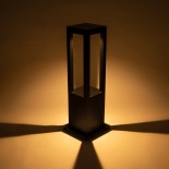 GLOBOSTAR® HONEYBEE 90541 Φωτιστικό Κολωνάκι Κήπου LED 15W 1500lm 120° AC 220-240V Αδιάβροχο IP65 Θερμό Λευκό 2700K - Γκρι Ανθρακί - Μ20 x Π20 x Υ60cm - 3 Χρόνια Εγγύηση