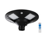 GloboStar® PARK 90501 Αυτόνομο Αδιάβροχο IP67 Ηλιακό Φωτοβολταϊκό Φωτιστικό Στύλου / Κολώνας Πλατείας LED 25W με Ανιχνευτή Κίνησης, Αισθητήρα Νυχτός και Ασύρματο Χειριστήριο Θερμό Λευκό 2700K Φ50 x Υ20cm