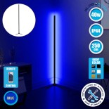 Μοντέρνο Minimal Επιδαπέδιο Μαύρο Φωτιστικό 250cm LED 40 Watt με Ασύρματο Χειριστήριο RF & Dimmer Μπλε GloboStar ALIEN Design GLOBO-250-6