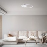 GLOBOSTAR® CIRCUO 61230 Μοντέρνο Φωτιστικό Οροφής LED 75W 7500lm 360° AC 220-240V IP20 Ρυθμιζόμενο Λευκό CCT με Χειριστήριο από 2700K έως 6000K Dimmable - Lumileds SMD Chip - Λευκό Ματ - Μ53 x Π42.5 x Υ9cm - 3 Χρόνια Εγγύηση