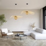 GloboStar® CINNABAR 01837 Boho Κρεμαστό Φωτιστικό Καμπάνα Μονόφωτο 1 x E27 IP20 Μπεζ Ξύλο - Μ75 x Π75 x Υ21cm