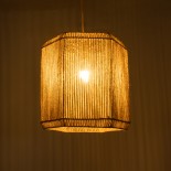 GLOBOSTAR® CAYMAN 00519 Boho Κρεμαστό Φωτιστικό Οροφής με Ντουί 1 x E27 AC 220-240V IP20 - Μπεζ - Μ40 x Π40 x Υ40cm