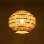 GLOBOSTAR® CAYMAN 00522 Boho Κρεμαστό Φωτιστικό Οροφής με Ντουί 1 x E27 AC 220-240V IP20 - Μπεζ - Μ40 x Π40 x Υ30cm