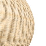 GloboStar® RAITO 01825 Boho Κρεμαστό Φωτιστικό Καμπάνα Μονόφωτο 1 x E27 IP20 Μπεζ Ξύλο - Μ60 x Π60 x Υ40cm