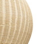 GloboStar® RAITO 01826 Boho Κρεμαστό Φωτιστικό Καμπάνα Μονόφωτο 1 x E27 IP20 Μπεζ Ξύλο - Μ100 x Π100 x Υ63cm